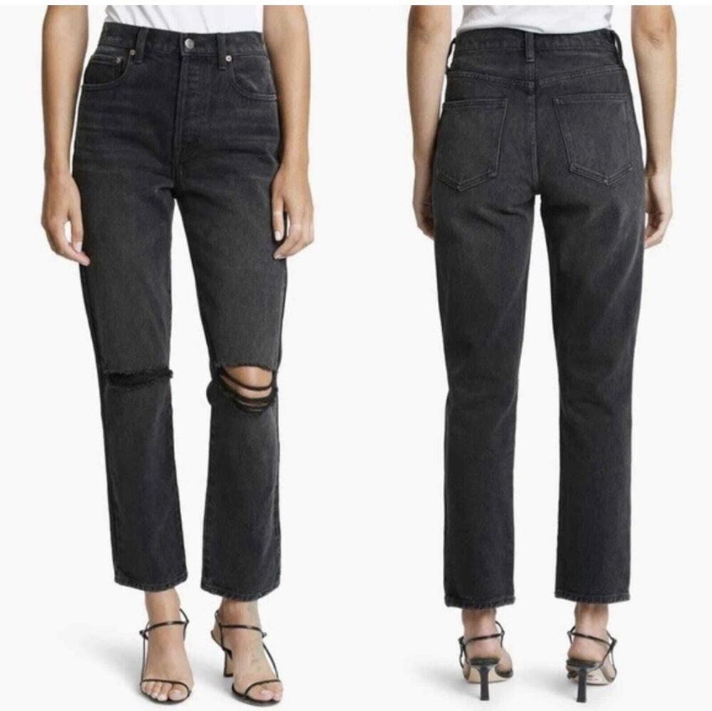 Pistola Jeans Womens Size 27 Keaton Black High Rise Slim Straight Cyber Grunge